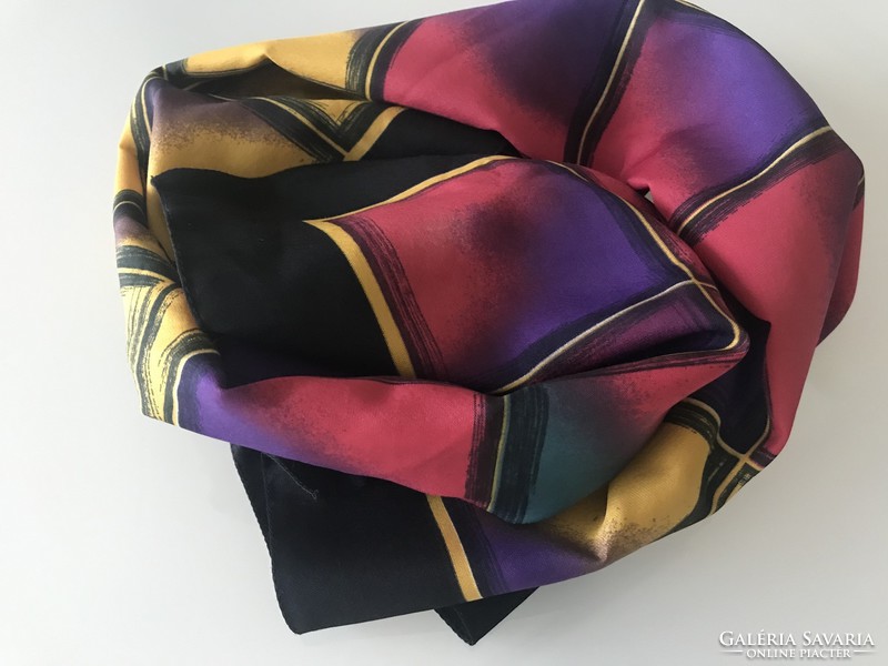 Colorful checkered women's scarf, 88 x 86 cm