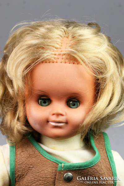 Retro vintage toy baby blond hair blue blinking eyes