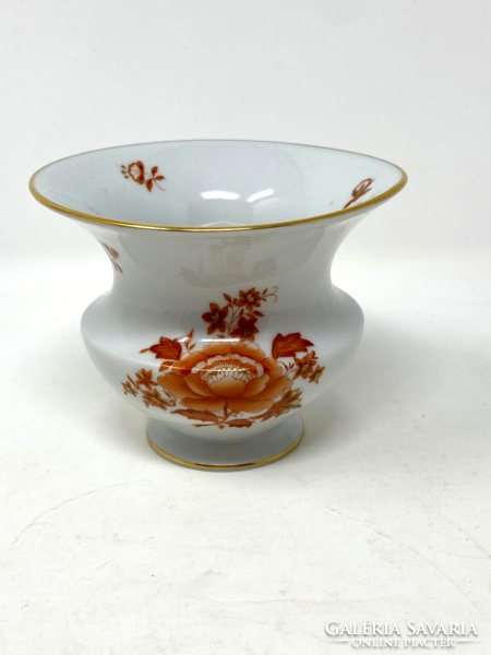 Small size Herend orange colored nanking bouquet patterned vase -cz