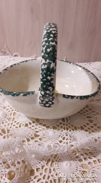 Italian beautiful ceramics, earthenware basket, offering