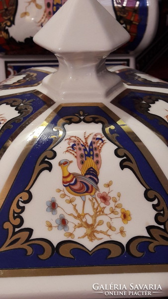 Exkluzív óriás madaras fajansz porcelán tál