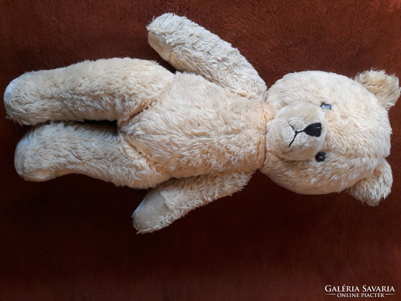 Old large straw teddy bear, 60 cm