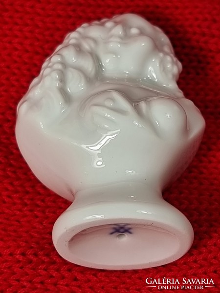 Meissen unpainted white glazed rare two-faced footed mini-figure