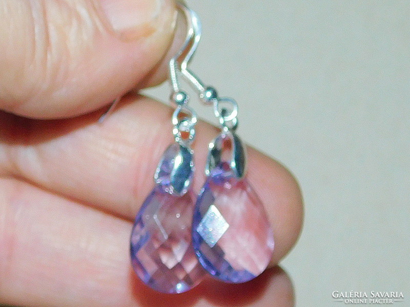 Amethyst luster crystal drop pearl earrings