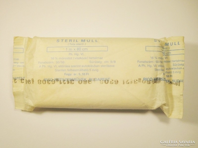 Retro bandage - sterile mull - rico bandages budapest - from 1980s