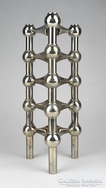 1G804 ceasar stoffi & fritz nagel: bmf modular space age stackable metal candle holder