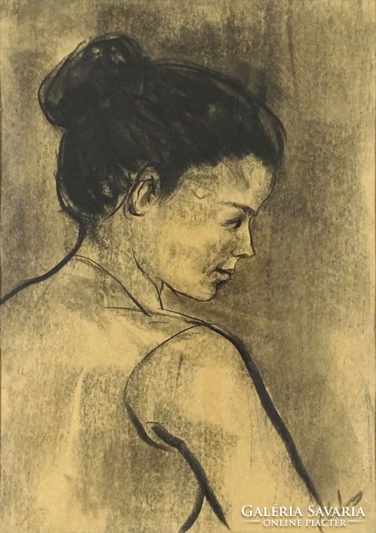 1G884 xx. Century Hungarian painter: female portrait