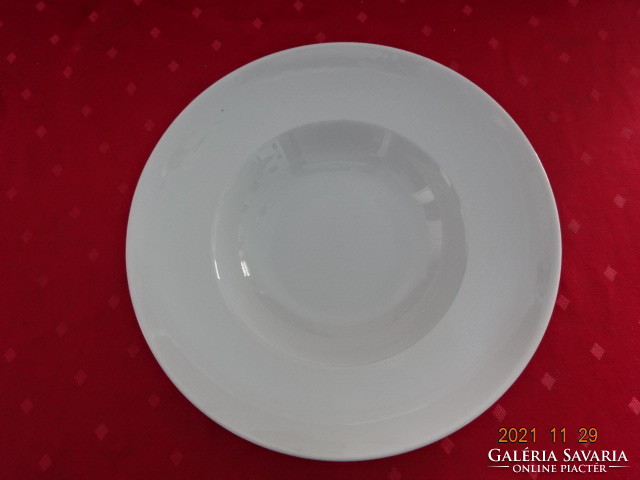 German porcelain deep plate, white, extra large, diameter 29.5 cm. He has!