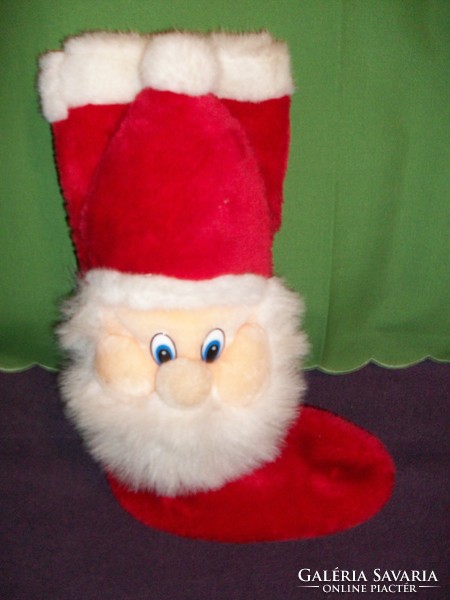 Santa Claus / Santa textile bag and plush Santa boots