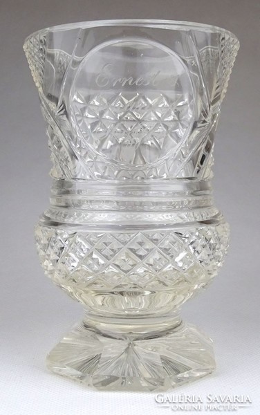 1G877 antique stem Biedermeier glass glass cup xix. Century 13 cm ernest & johanna höffer