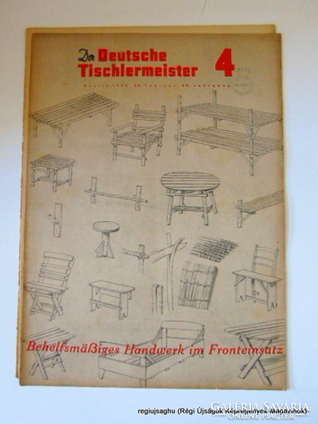 1943 február 28  /  Der Deutsche Tischlermeister  /  Régi ÚJSÁGOK KÉPREGÉNYEK MAGAZINOK Ssz.:  17466
