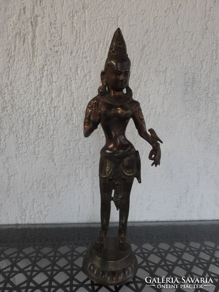 Green tara goddess _bronze statue xix. Century