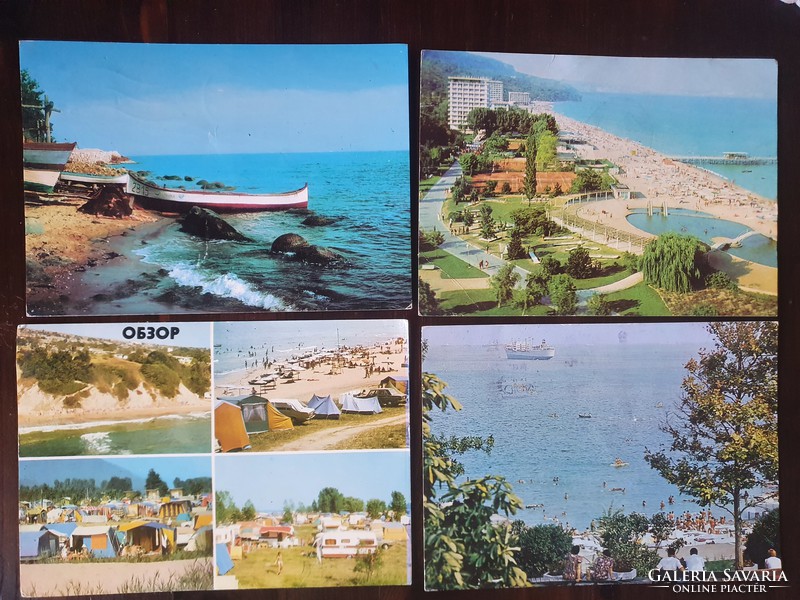 Bulgária retró képeslapok együtt, 4 db