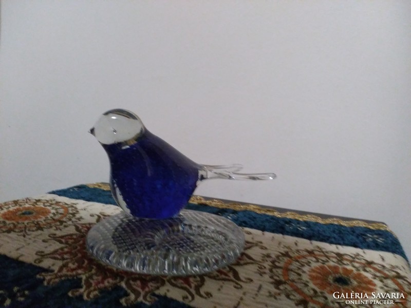 Muránói üveg madár akár levélnehezék, gyertyatartó