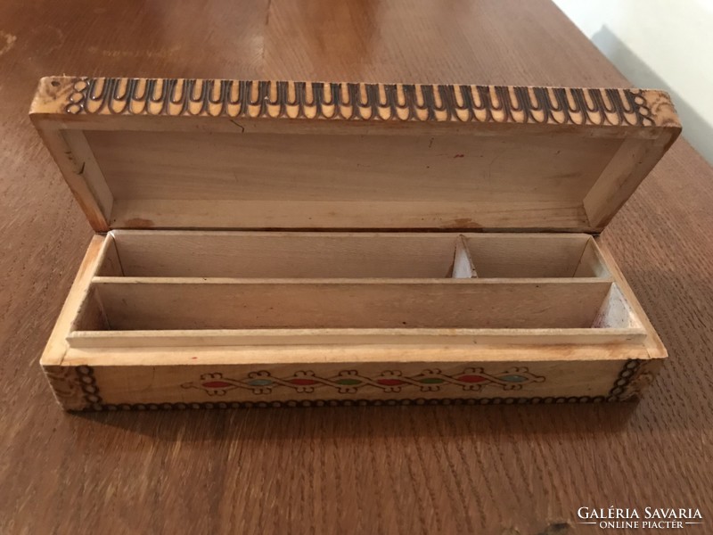Small wooden box pencil holder