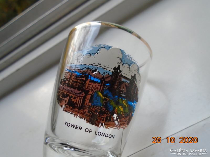 London Tower színes festett számozott souvenir pohár