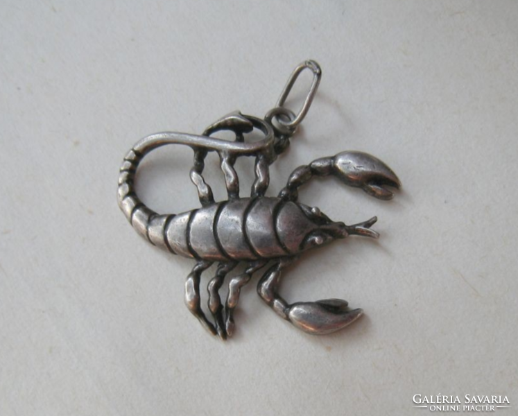 Large silver scorpion pendant