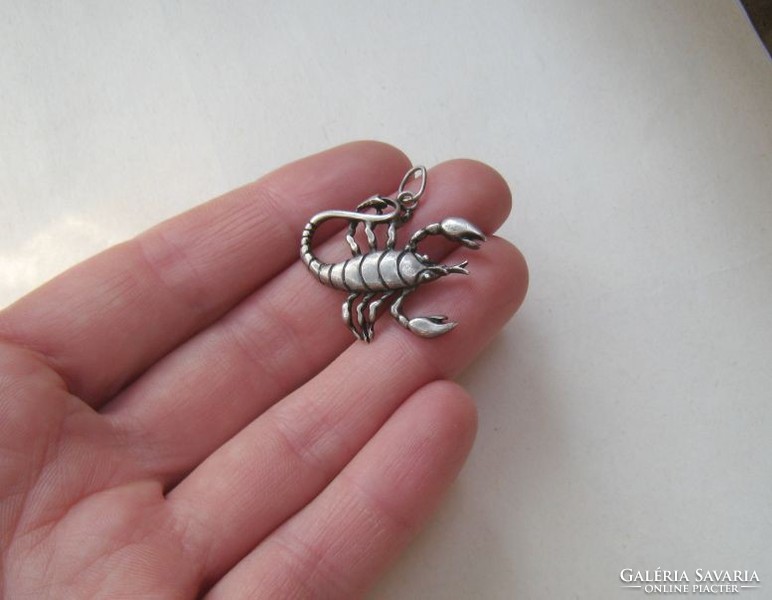 Large silver scorpion pendant