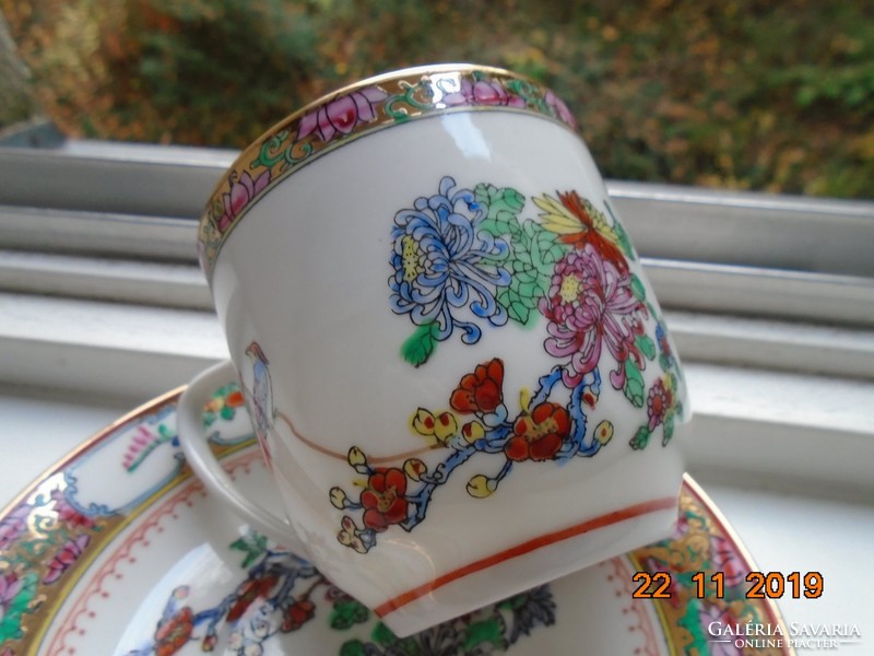 Kézzel festett Aranyzománc Paradicsom madár,krizantém minták,kézzel jelzett kínai teás készlet