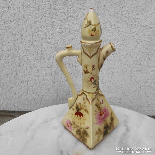 Antique 1800s zsolnay ceramic jug austria-hungaria,