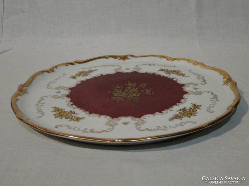 0463 Old large gilded porcelain serving bowl