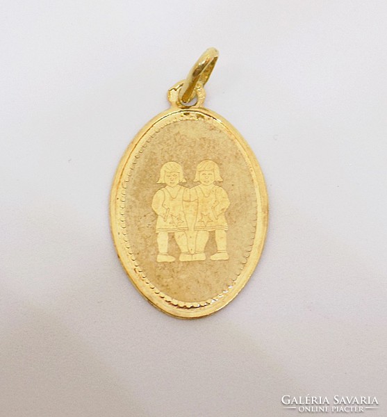 Golden twins horoscope pendant (zal-au59427)