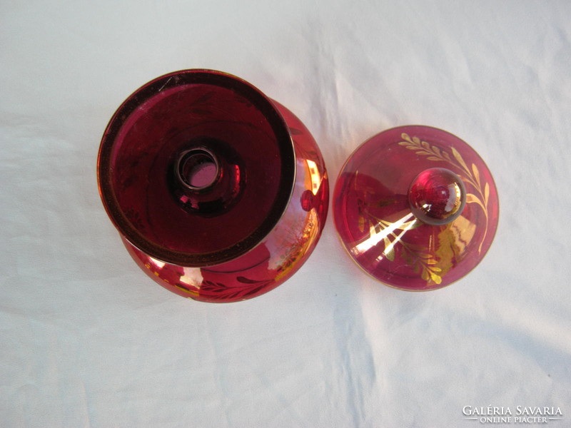 Retro ... festett üveg bonbonier 24 cm