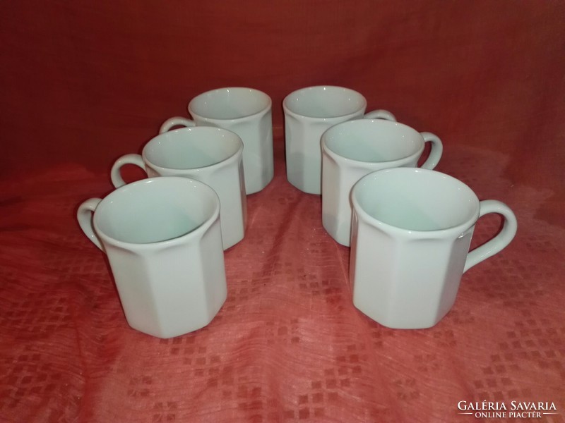 Snow white, 6 porcelain mugs, cups.