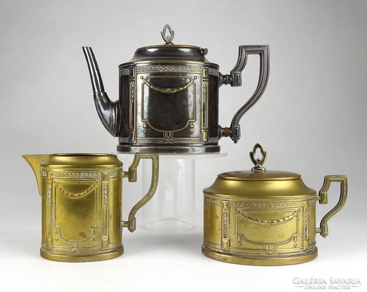1H015 antique silver plated w & g empire coffee set
