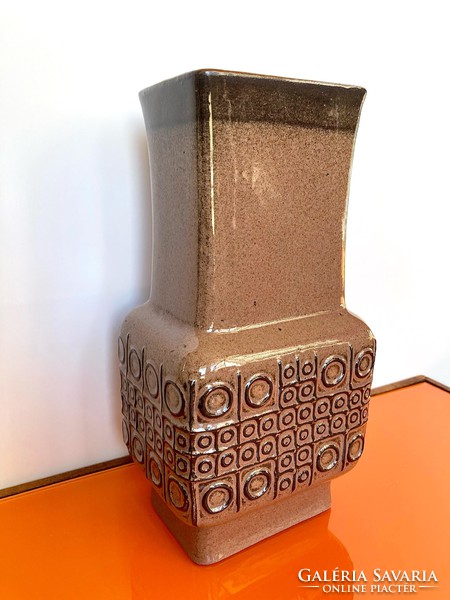 Mid century Városlőd applied art ceramic vase