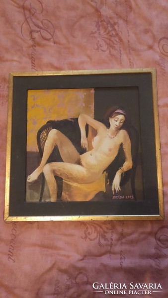 Bráda Tibor "női akt" olaj-fa festmény