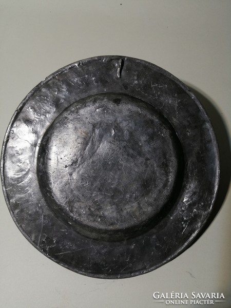 Antique tin plate with religious scene