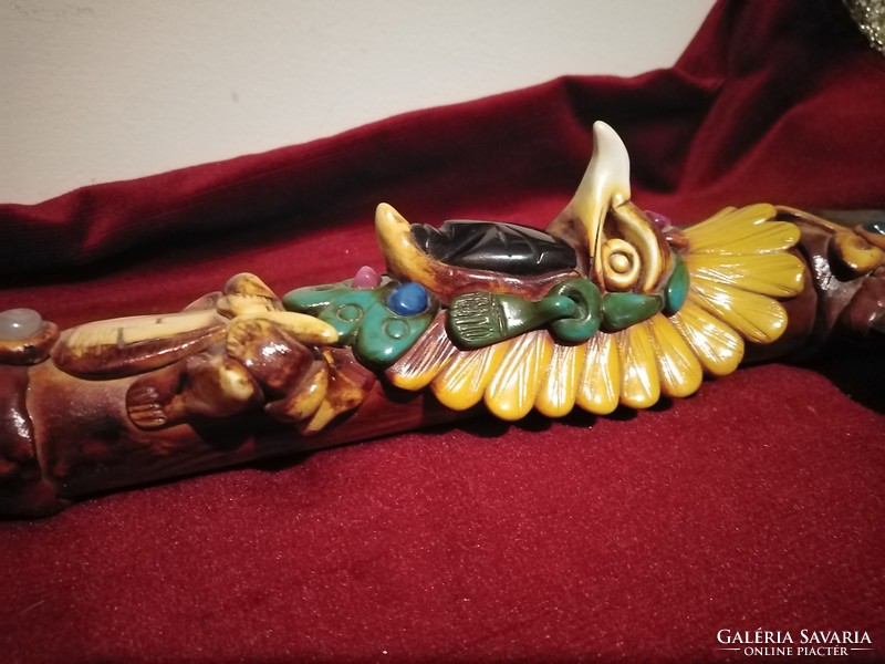 Aztec Mayan Inca Ax Knife Obsidian Rain Stick Ritual Object