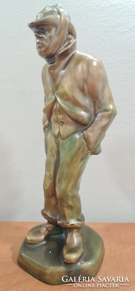 Zsolnay eosin antique tramp figure