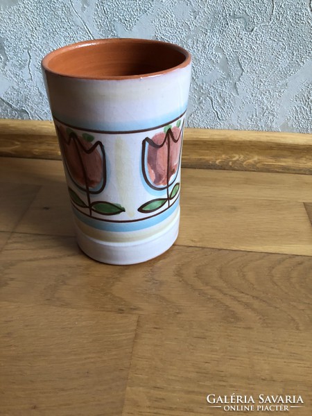 Tulip ceramic mug / jar - rucni rad - marked