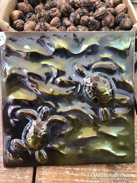 Zsolnay tortoise frog tiles.