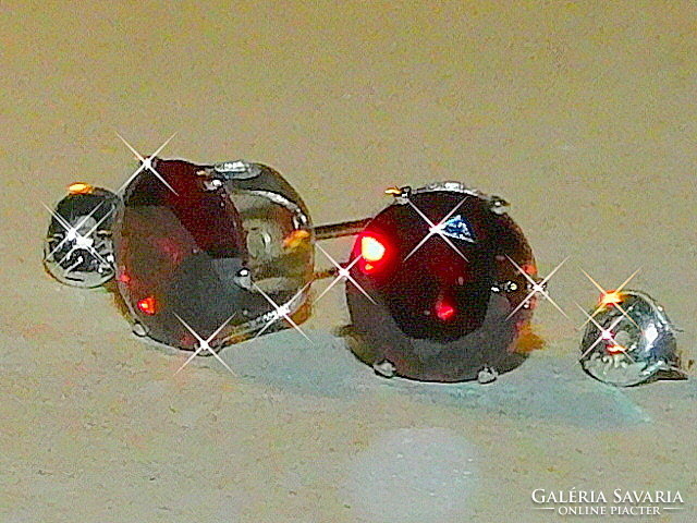 Ruby red crystal earrings