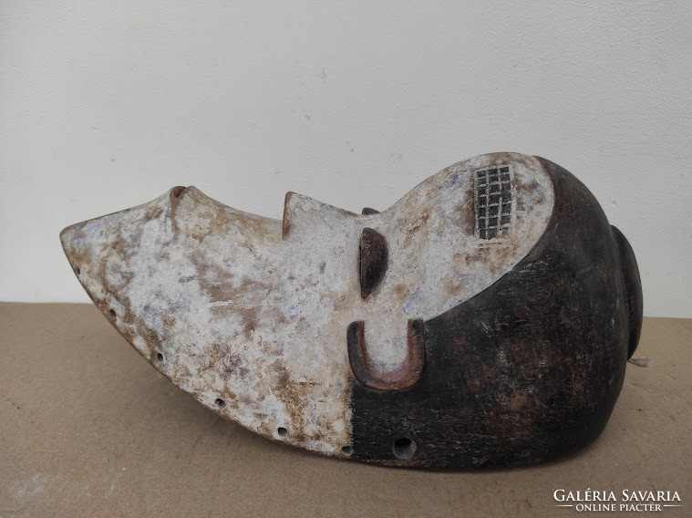 Fang ethnic group patinated wooden mask gabon africa folk art africká maska 735 drum 11