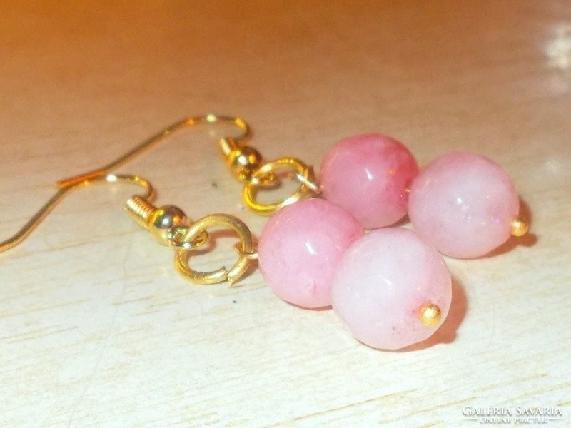 Rare! Pink rhinestone faceted pearl gold gold filled earrings