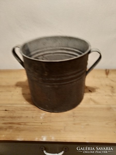 Old tin washing pot