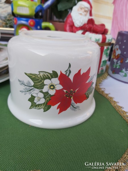 Beautiful poinsettia floral Christmas pot, collectible beauty, nostalgia piece