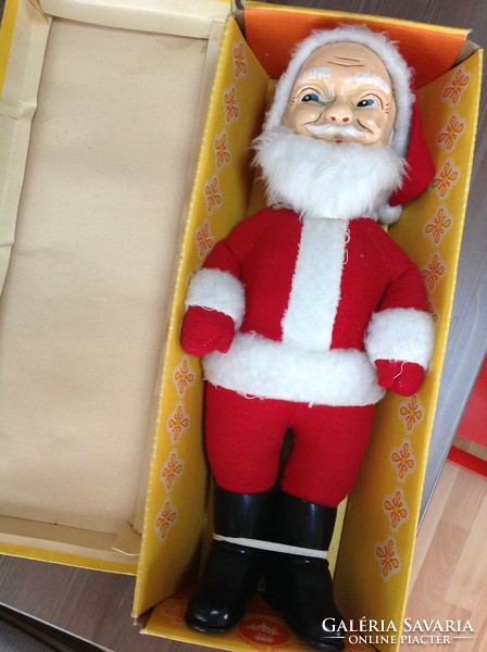 Old East German celluloid-faced Santa Claus in its original box!