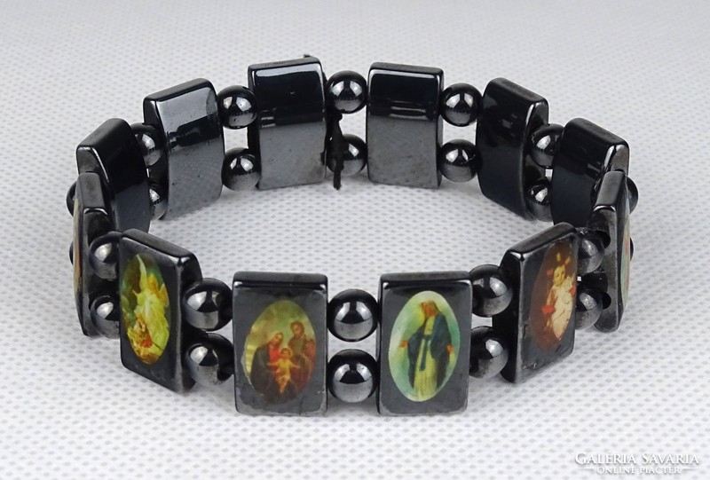 1H065 rubber hematite bracelet