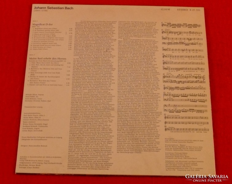 Bakelit lemez - J.S. Bach: Magnificat D Dur Kantate