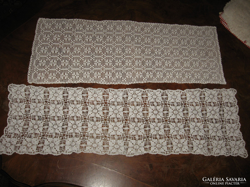 Huge old tablecloth pack with azure crochet embroidery