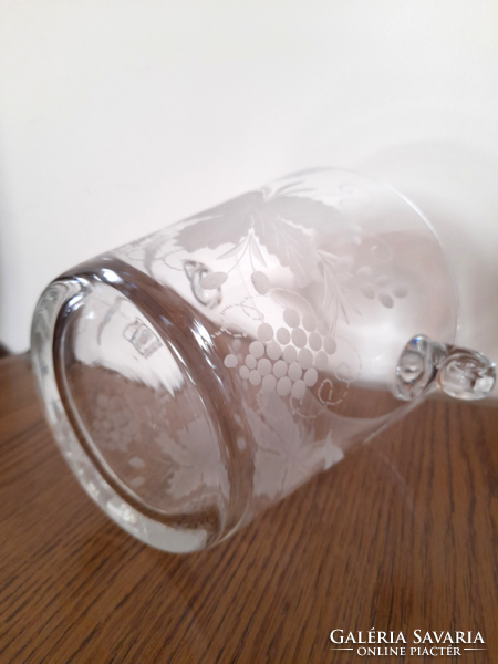 Szőlőmintás metszett üveg jégkocka tartó, kínáló pezsgős vödör
