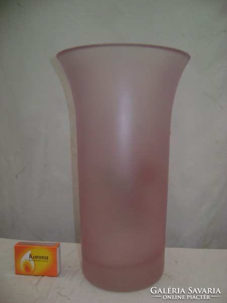 Festett virágos üveg váza