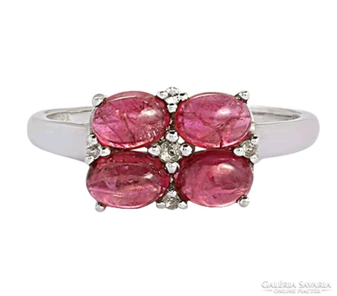 Ezüst gyűrű 925, turmalin (rózsaszín ) 2 karát