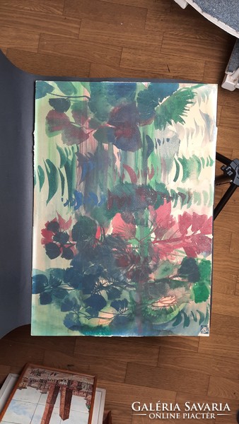 Tavas tájkép akvarell - Juha Gyula (?) jelzéssel 35x51 cm