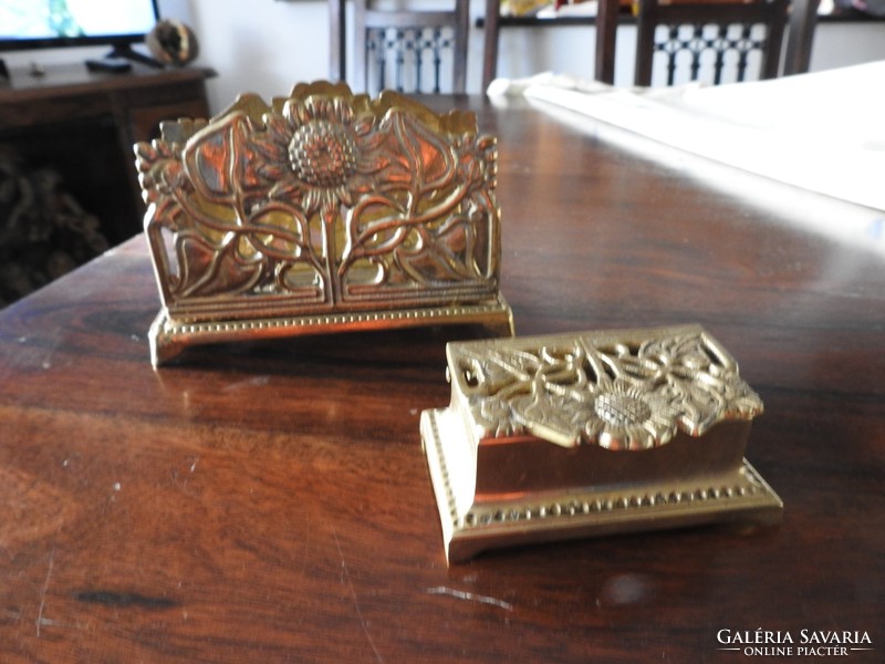 Copper desk set - stamp holder and letter holder - from Art Gallery